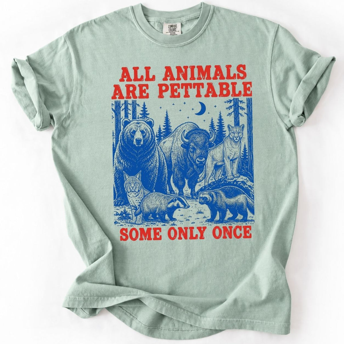 Funny Wildlife T-Shirt – Vintage All Animals Are Pettable Premium Shirt