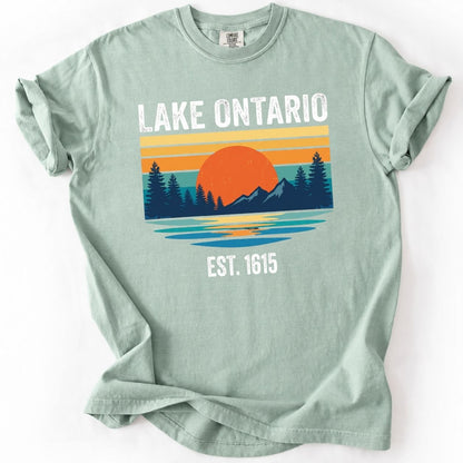 Vintage Lake Ontario T-Shirt – Retro Sunset Graphic Premium Shirt