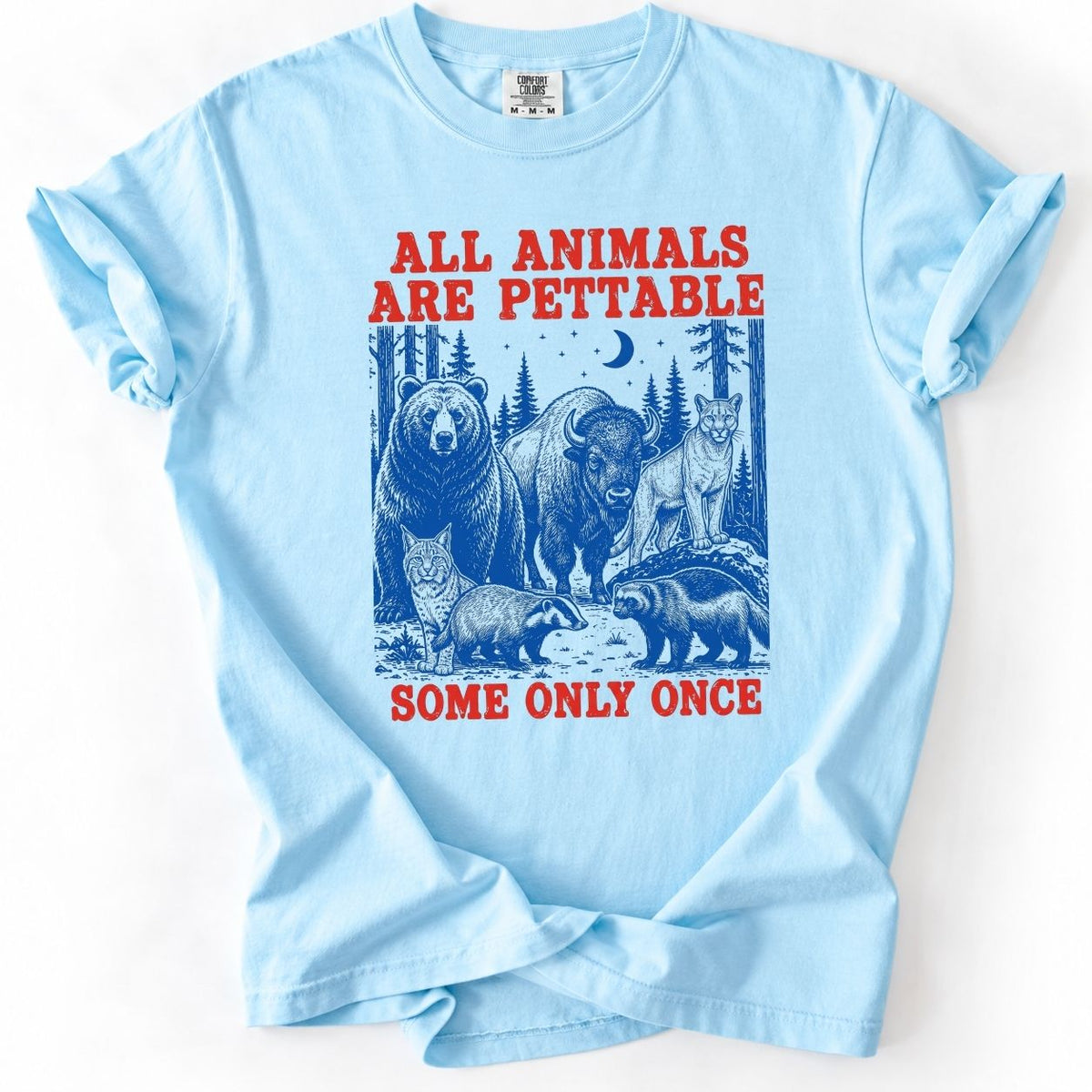 Funny Wildlife T-Shirt – Vintage All Animals Are Pettable Premium Shirt