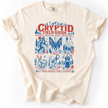 Vintage Cryptid T-Shirt – Bigfoot & Mothman Field Guide- Premium Shirt