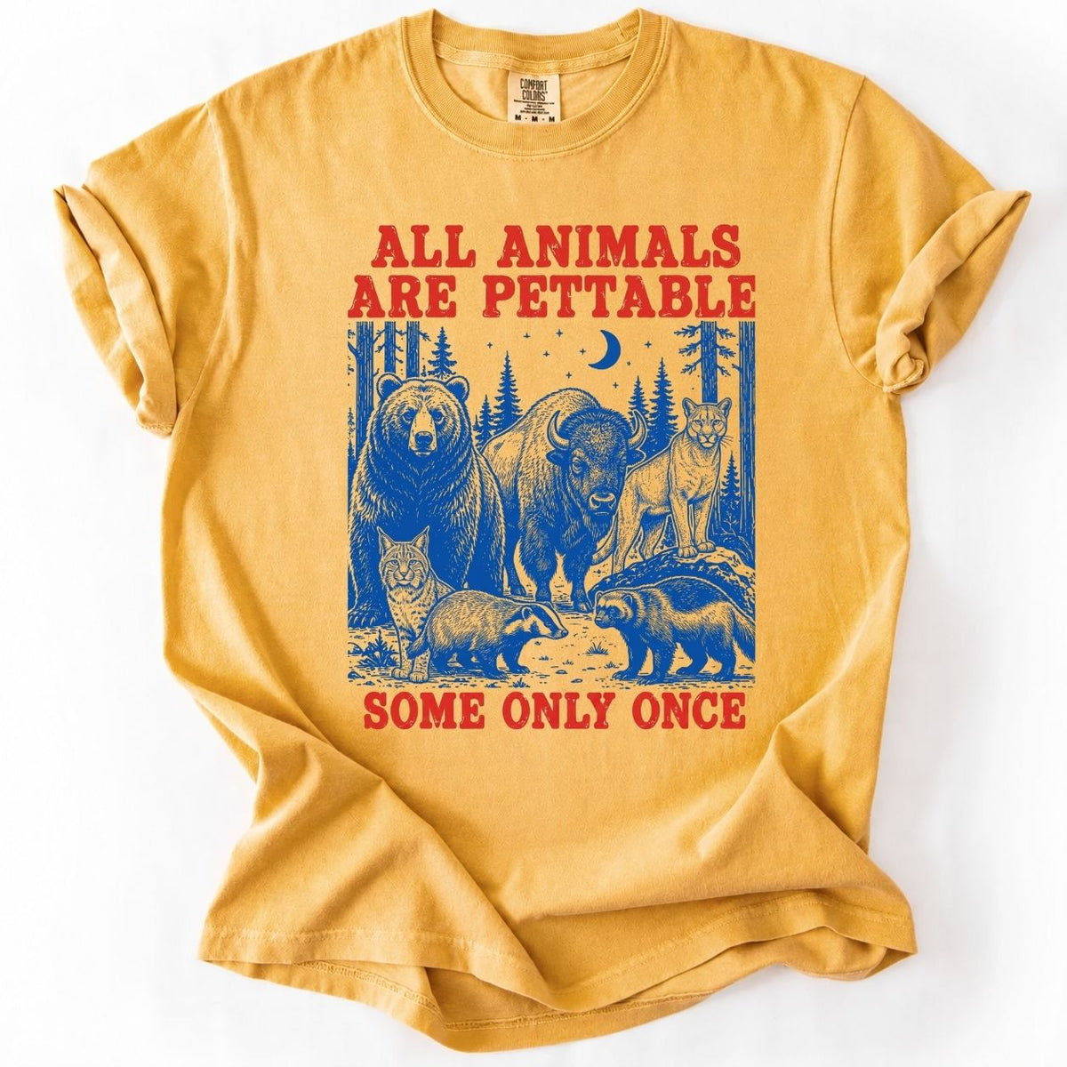 Funny Wildlife T-Shirt – Vintage All Animals Are Pettable Premium Shirt