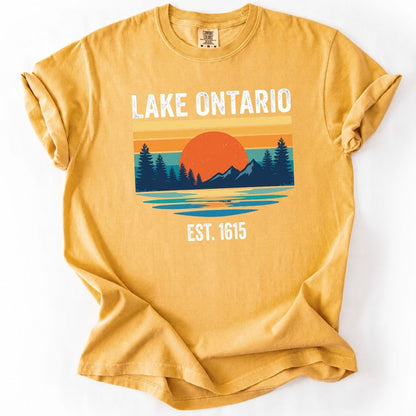 Vintage Lake Ontario T-Shirt – Retro Sunset Graphic Premium Shirt