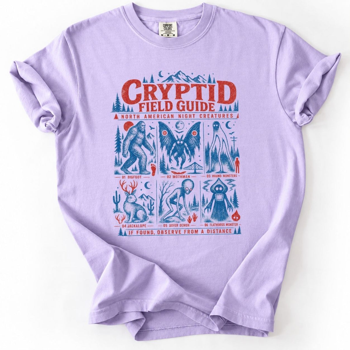 Vintage Cryptid T-Shirt – Bigfoot & Mothman Field Guide- Premium Shirt