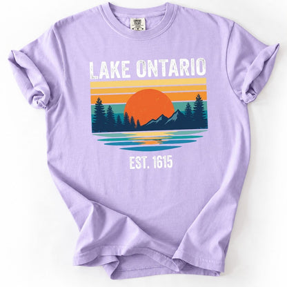 Vintage Lake Ontario T-Shirt – Retro Sunset Graphic Premium Shirt