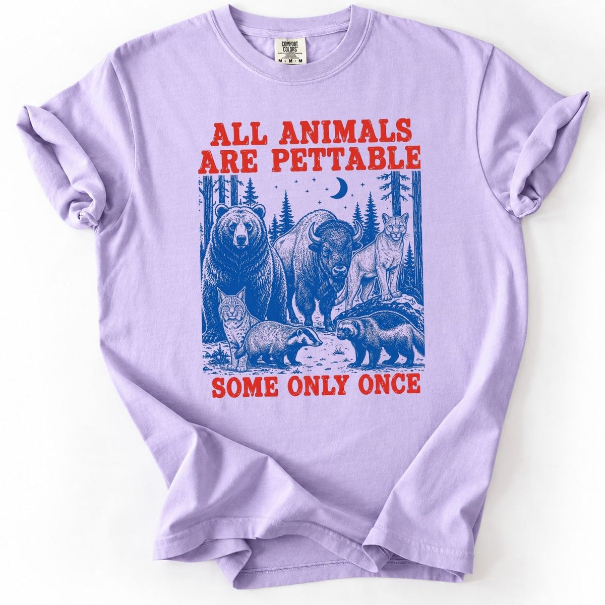 Funny Wildlife T-Shirt – Vintage All Animals Are Pettable Premium Shirt